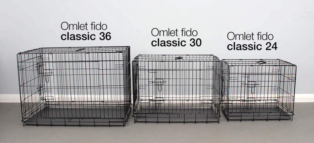 De olika storlekarna på Omlet Fido Classic