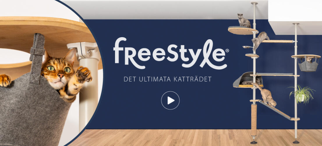 Katträdet Freestyle - anpassningsbart klösträd från Golv till tak
