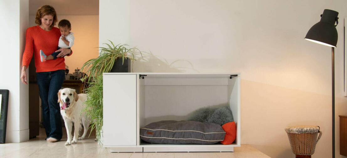 Fido Nook Lux ury hundkorg kompletterar modern och traditionell inredning.