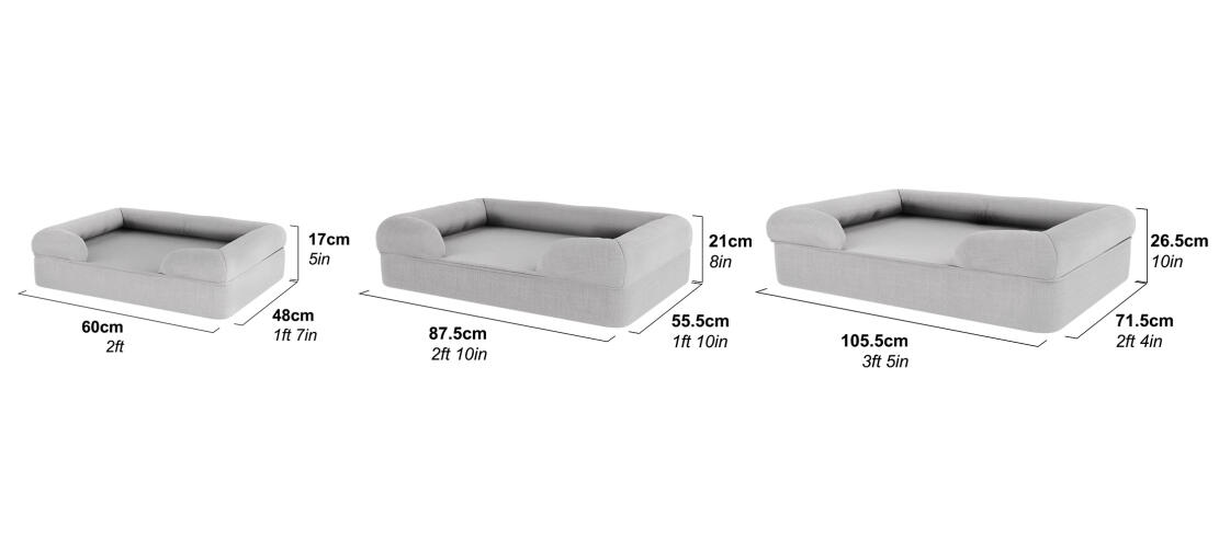 Omlet memory foam hund bolster säng dimensioner