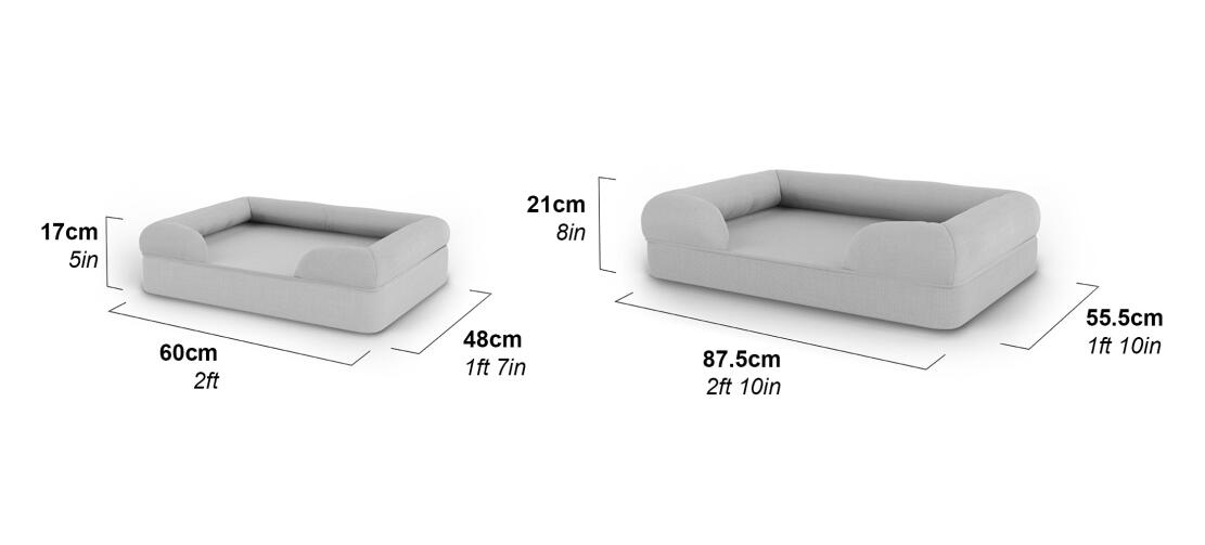 Bolster memory foam katt säng dimensioner