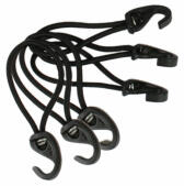 6 svarta bungee cord för skydd av hönshus.