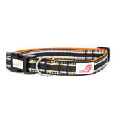 Long paws comfort padded hundhalsband svart och orange