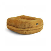 Omlet Lux ury super soft donut kattbädd i butterscotch yellow färg