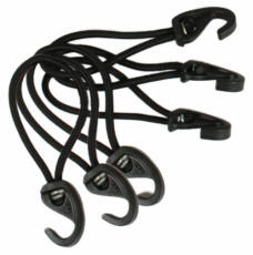 6 svarta bungee cord för skydd av hönshus.