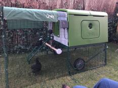 Omlet grönt Eglu Cube stort hönshus och utedass