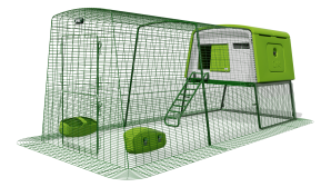 Eglu Cube Mk2 med 3 m lång gård - Grön