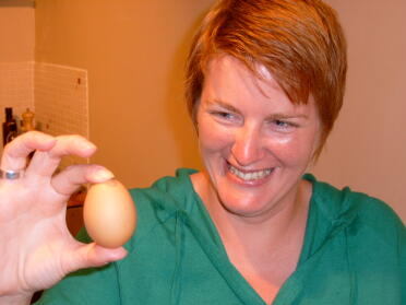 Vårt Gingernut Christines första ägg