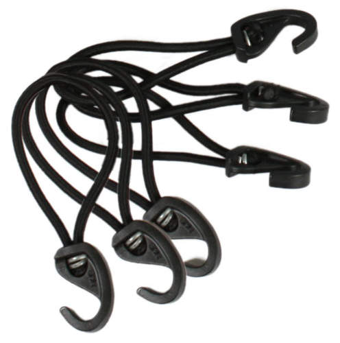 6 svarta bungee cord för skydd av hönshus.