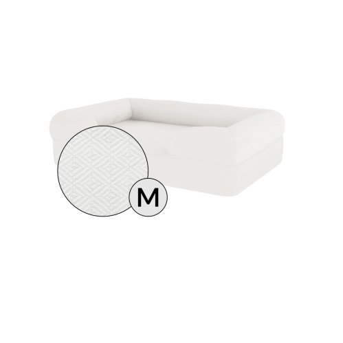 Omlet memory foam bolster hund säng medium i meringue white