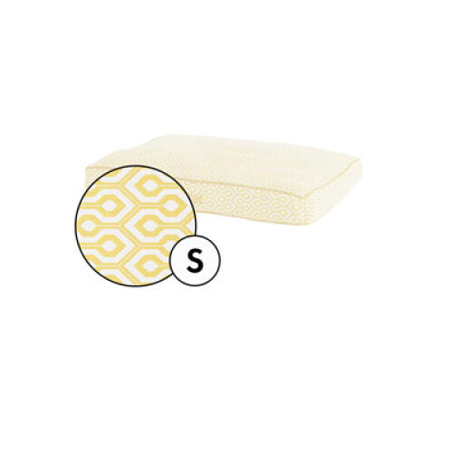 Liten kudde hundbäddsöverdrag i honeycomb pollen tryck av Omlet.