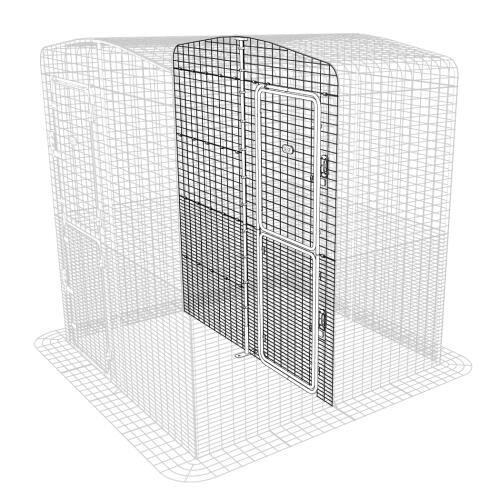 Ett diagram över en partition i full höjd av en 2x2 walk in run.