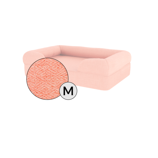 Omlet memory foam bolster hund säng medium i persika rosa