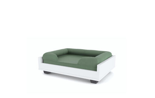 En grön skumgummisäng på en Fido -soffa, storlek 24