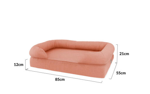 Måtten på en medium 36 rosa bolster säng