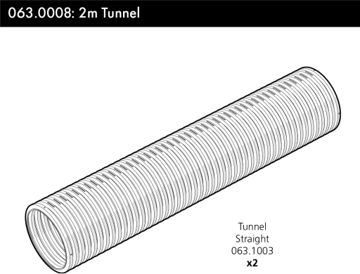 Ett diagram över en 2 meter lång rak tunnel.