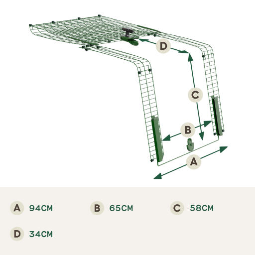 Lättåtkomlig kördörr för Eglu pro och Cube dimensioner