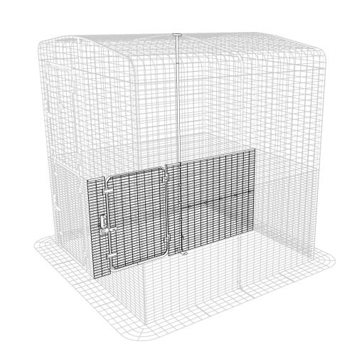 Ett diagram över en halvhöjds partition av en 2x2 walk in run