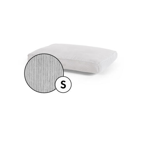Liten kudde hundbädd manchesteröverdrag i pebble grey nyans av Omlet.