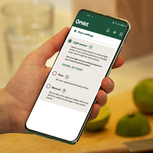 Närbild av Omlet -appens skärm