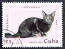 Ett frimärke från kuba med en koratkatt tryckt på det