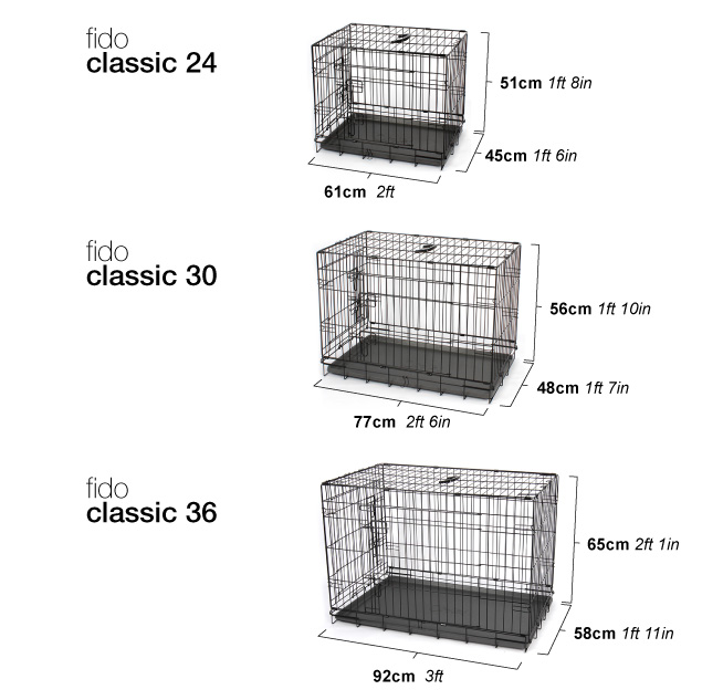 Diagram som visar måtten på Fido Classic.