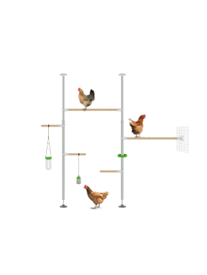 PoleTree hönsträd med sittpinnar - Startpaket Hensemble - 1,70 - 2,15m