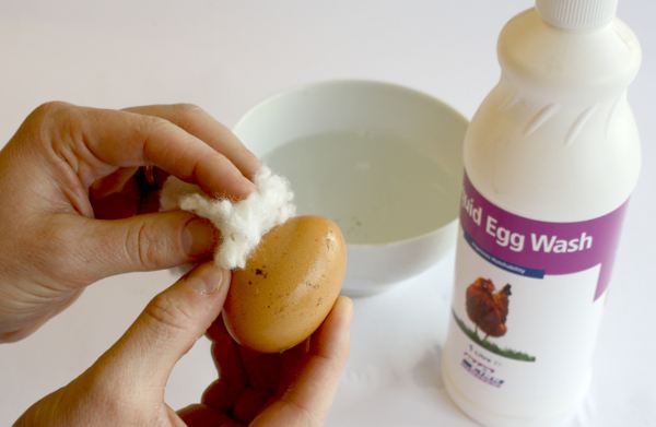 Använd äggtvätt för att rengöra dina ägg